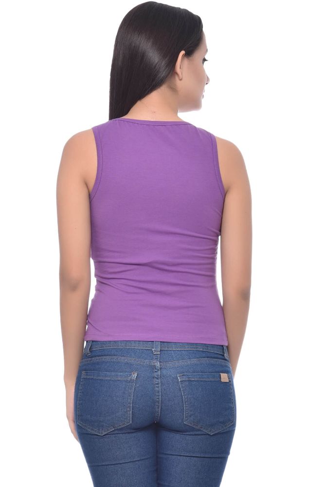 Picture of Frenchtrendz Cotton Spandex Purple Short Length Tank Tops
