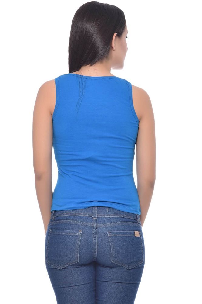Picture of Frenchtrendz Cotton Spandex Blue Short Length Tank Top