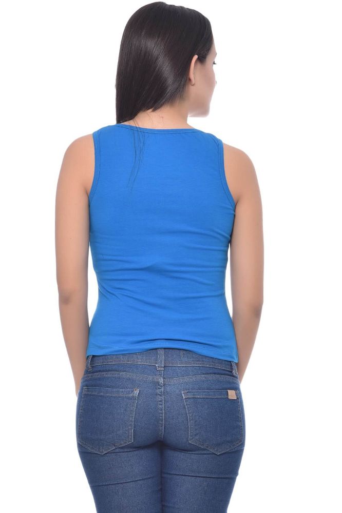 Picture of Frenchtrendz Cotton Spandex Blue Short Length Tank Tops