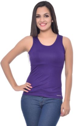 Picture of Frenchtrendz Viscose Spandex Purple Medium Length Tank Tops