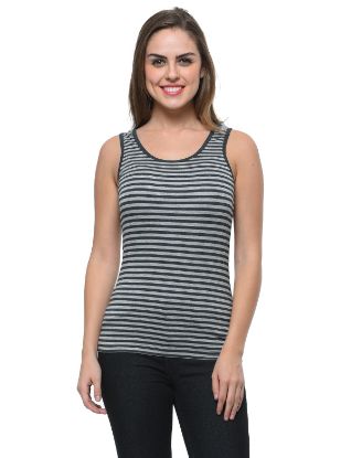 Picture of Frenchtrendz Viscose Spandex Grey Charcoal Medium Length Tank Top