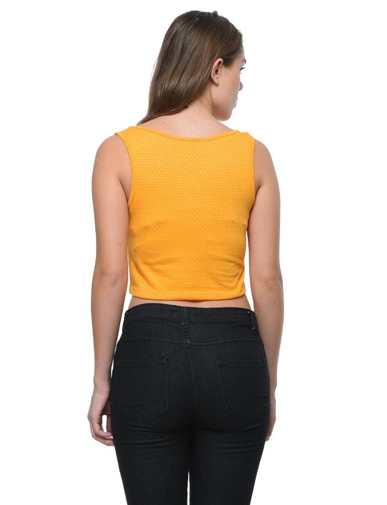 Picture of Frenchtrendz Cotton Poly Mustard Crop Top