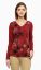 Picture of Frenchtrendz Single Jersey Maroon Embroidery Print Top