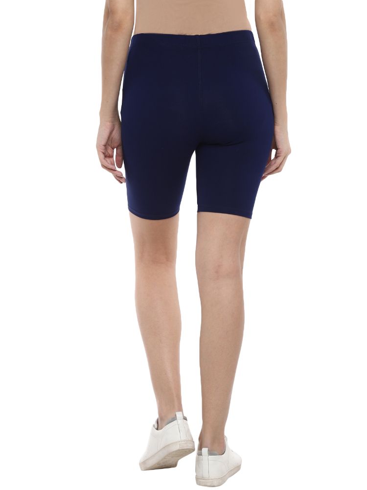 Picture of Frenchtrendz Cotton Spandex Indigo Blue Shorts
