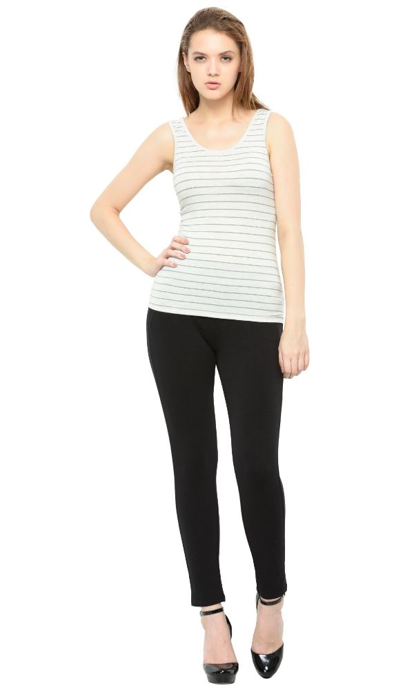 Picture of Frenchtrendz Viscose Spandex Grey Green Medium Length Tank Tops