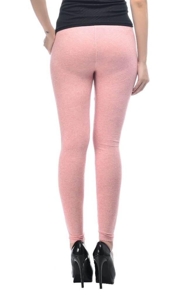 Picture of Frenchtrendz Cotton Melange Spandex Pink Ankle Leggings