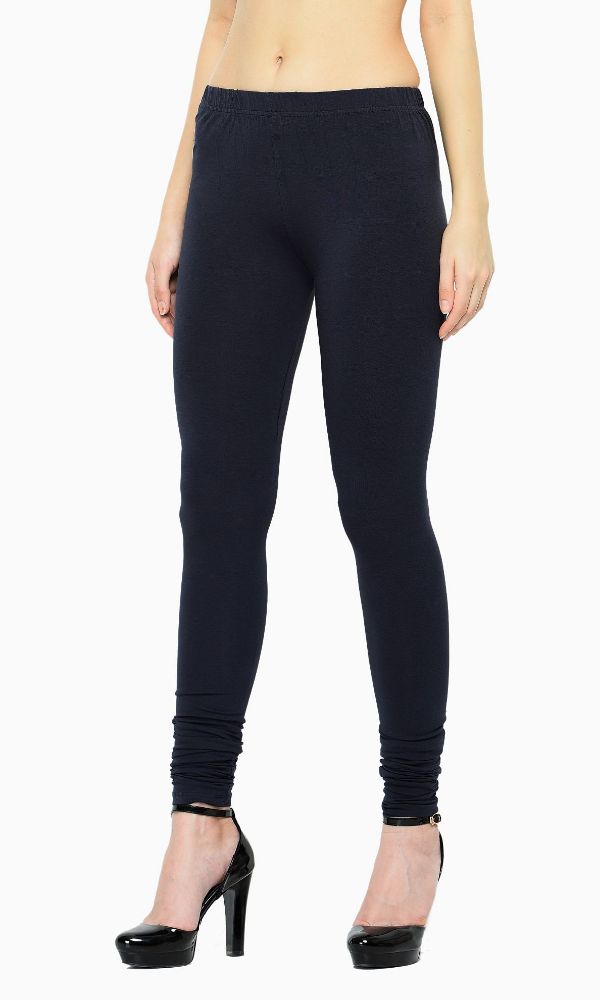 Picture of Frenchtrendz Cotton Spandex Navy Blue Churidar Leggings