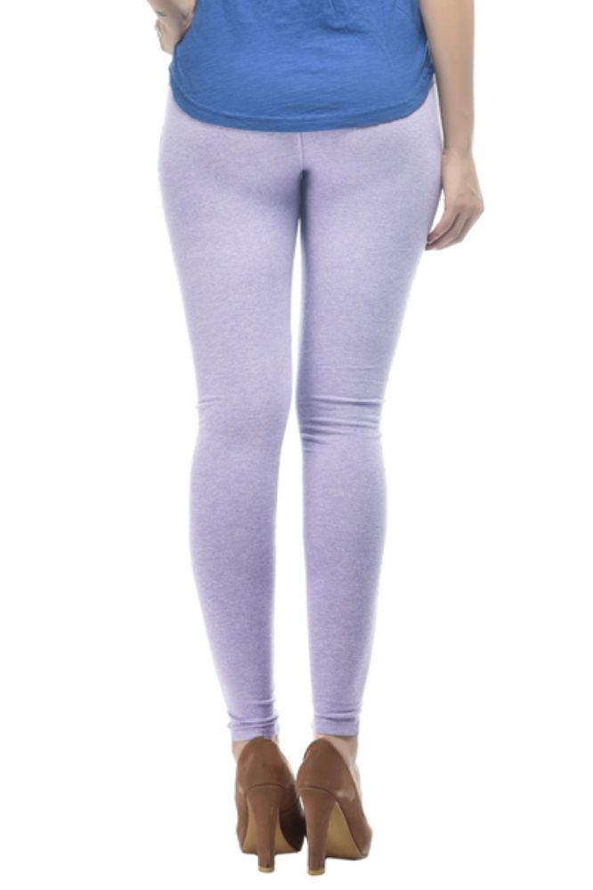 Picture of Frenchtrendz Cotton Melange Spandex Light Purple Ankle Leggings