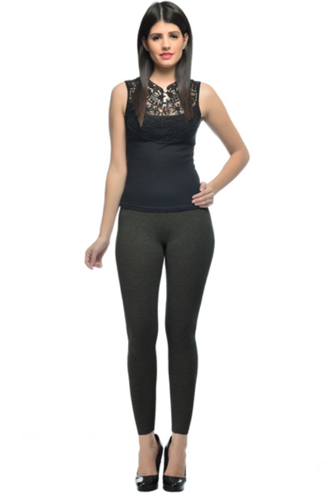 Picture of Frenchtrendz Cotton Spandex Slate Ankle Leggings