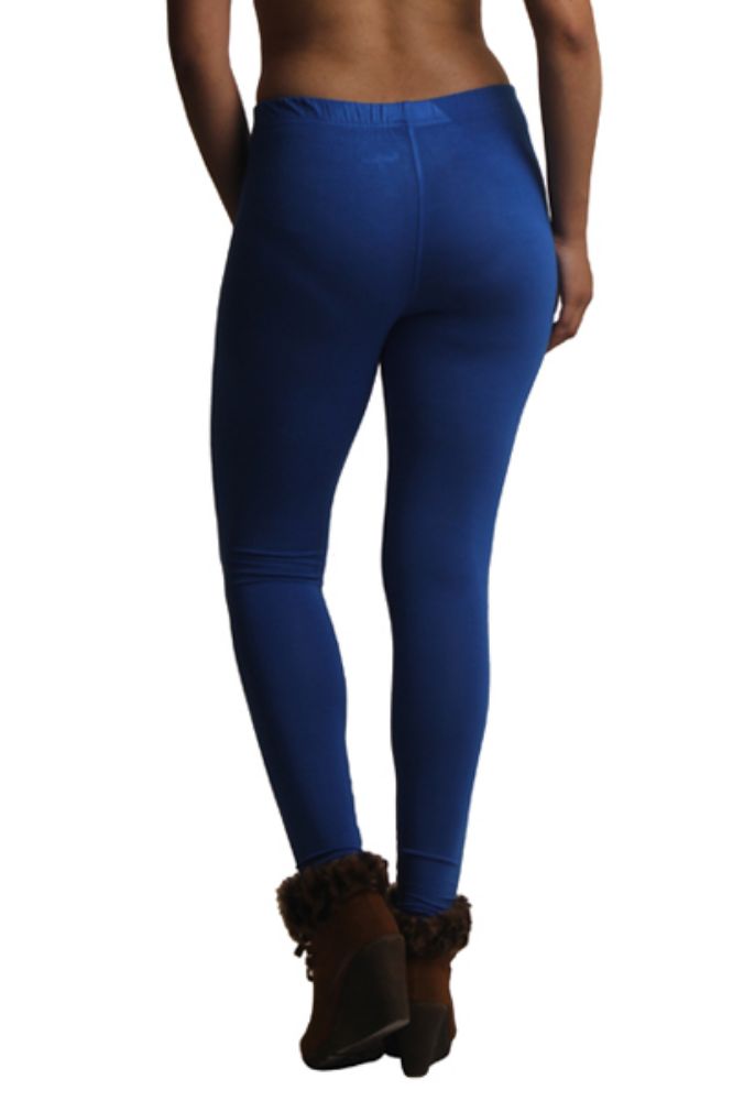 Picture of Frenchtrendz Viscose Spandex Royal Blue Ankle Leggings