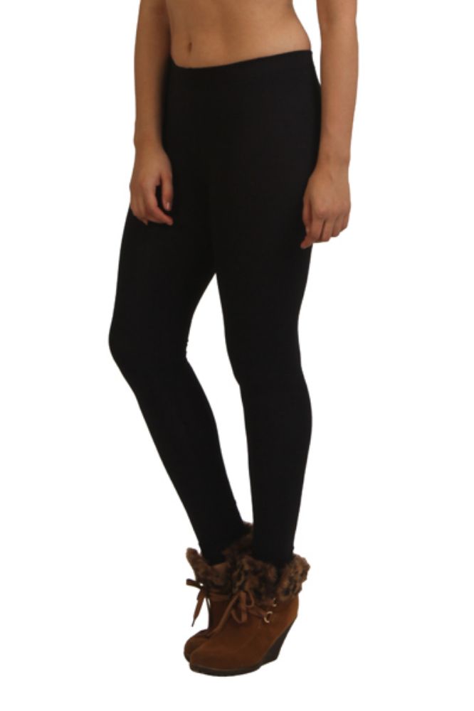 Picture of Frenchtrendz Viscose Spandex Black Ankle Leggings