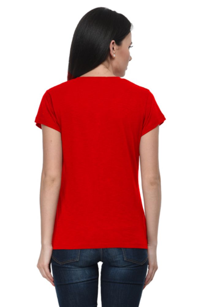 Picture of Frenchtrendz Cotton Slub Red Henley neck short Sleeve Top