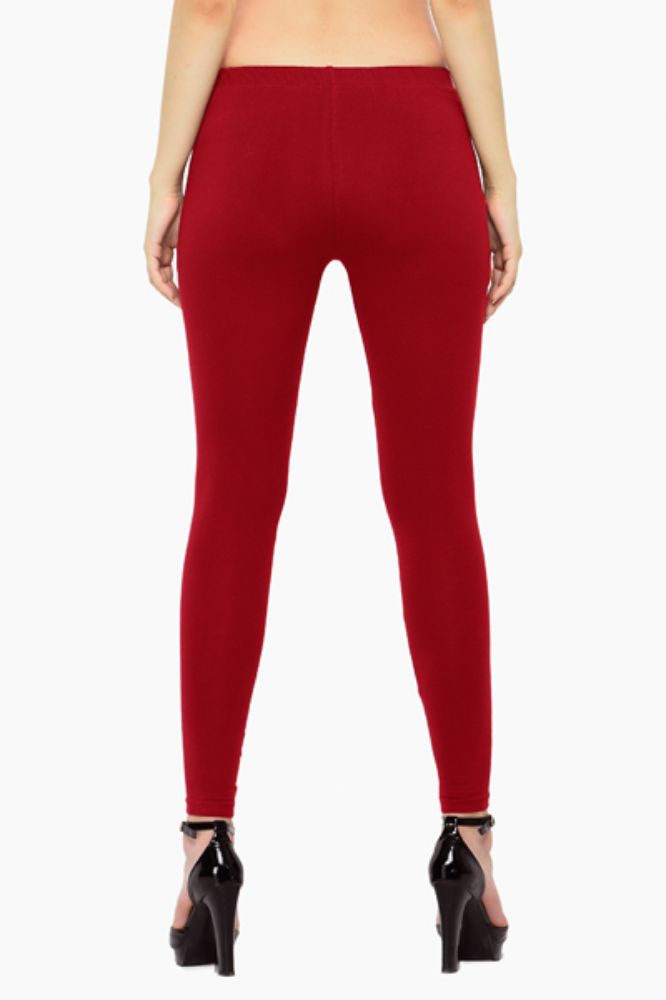 Picture of Frenchtrendz Modal Poly Spandex Dark Maroon Flat Belt Without Pocket Jegging