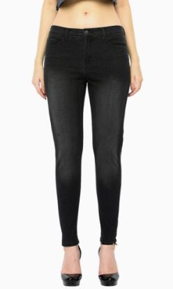 Picture of Frenchtrendz 3117 Cotton Viscose Spandex Black Jeans For Women