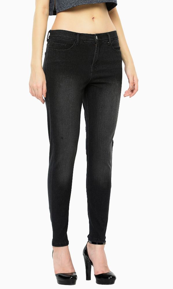 Picture of Frenchtrendz 3117 Cotton Viscose Spandex Black Jeans For Women