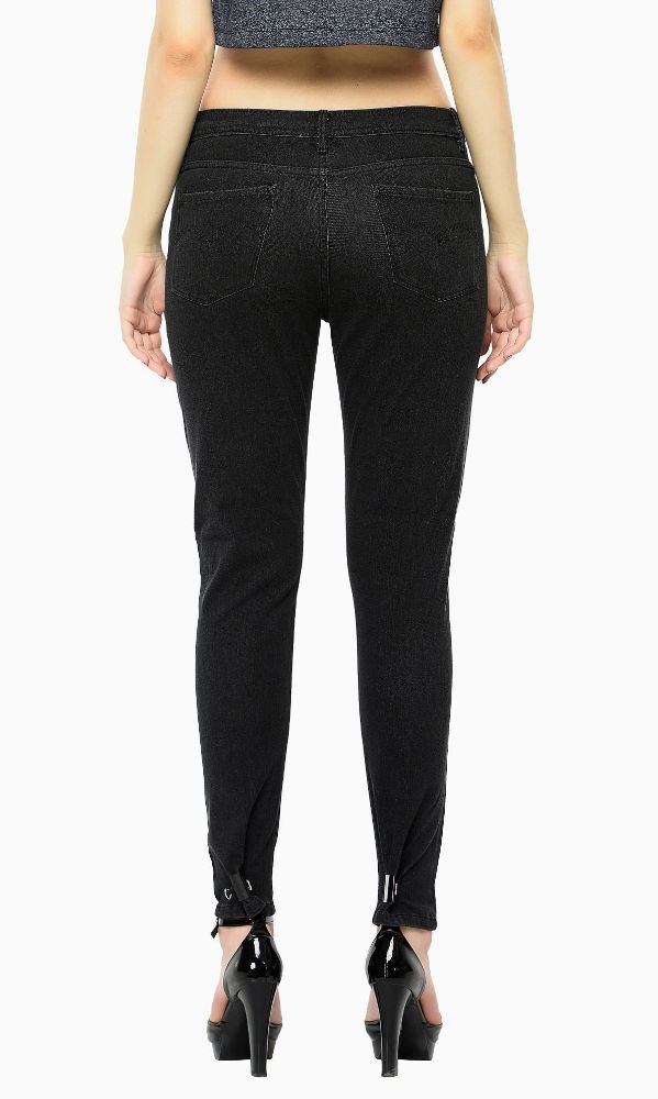 Picture of Frenchtrendz 3117 Cotton Viscose Spandex Black Jeans For Women