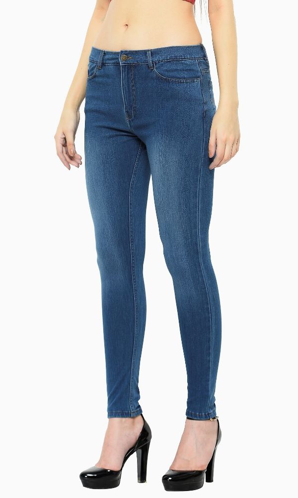 Picture of Frenchtrendz 3117 Cotton Viscose Spandex Blue Jeans For Women