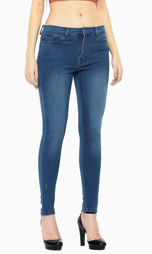 Picture of Frenchtrendz 3117 Cotton Viscose Spandex Blue Jeans For Women