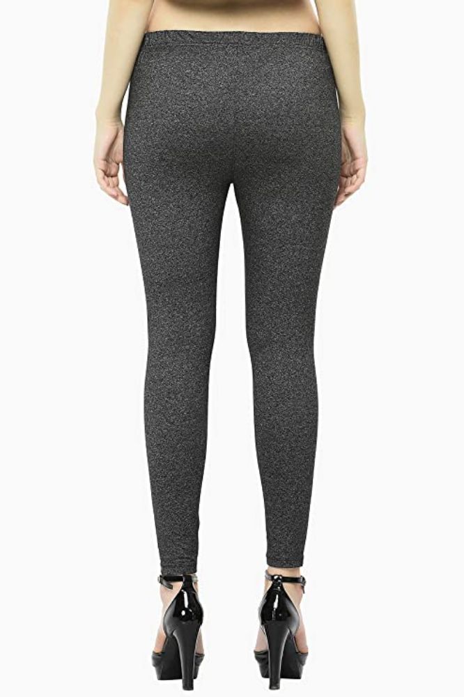 Picture of Frenchtrendz Cotton Poly Jaspe Black Jaspe Ankle Legging