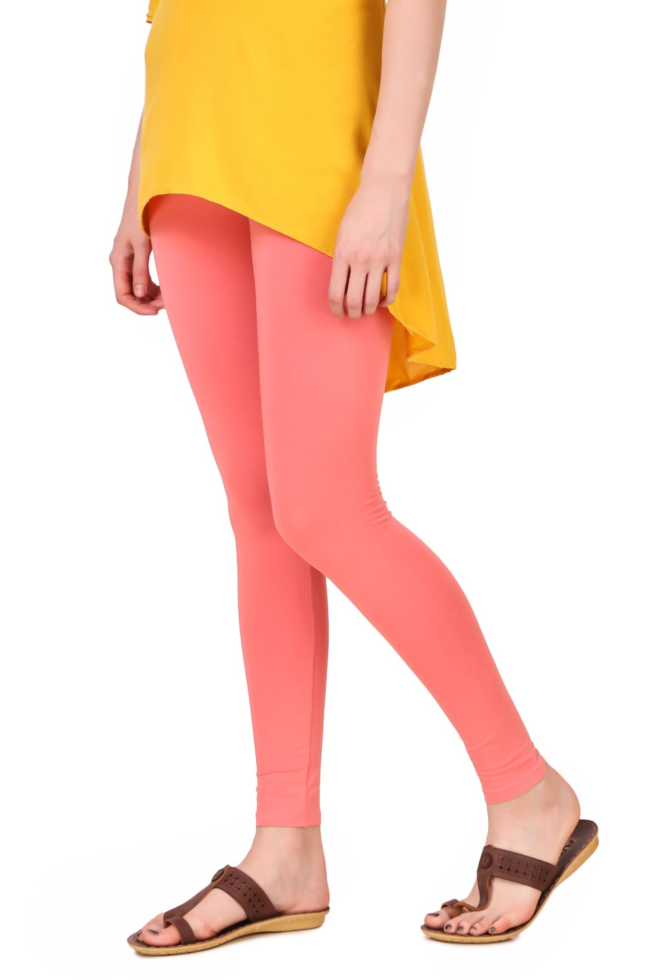 Frenchtrendz  Buy Frenchtrendz Cotton Spandex Coral Pink Ankle