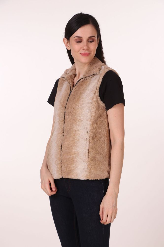 Picture of Frenchtrendz Women Winter Sleeveless Fur Jacket