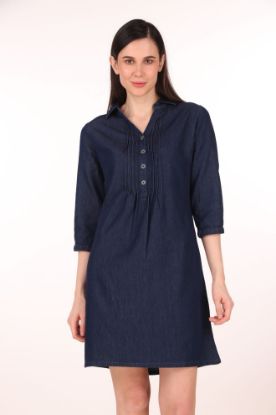 Picture of Frenchtrendz women's pintuck denim dress