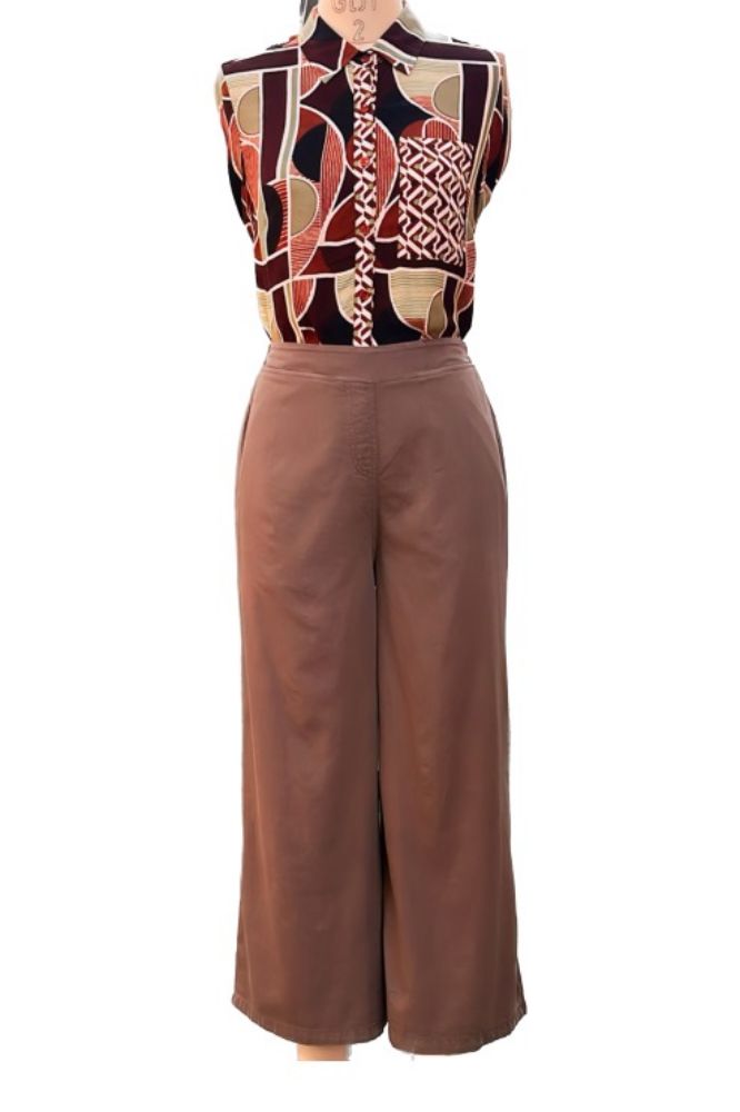 Picture of Frenchtrendz Women's Tencel Brown Palazzo