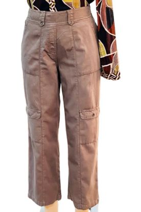 Picture of Frenchtrendz Women's Tencel brown Cargo Pant