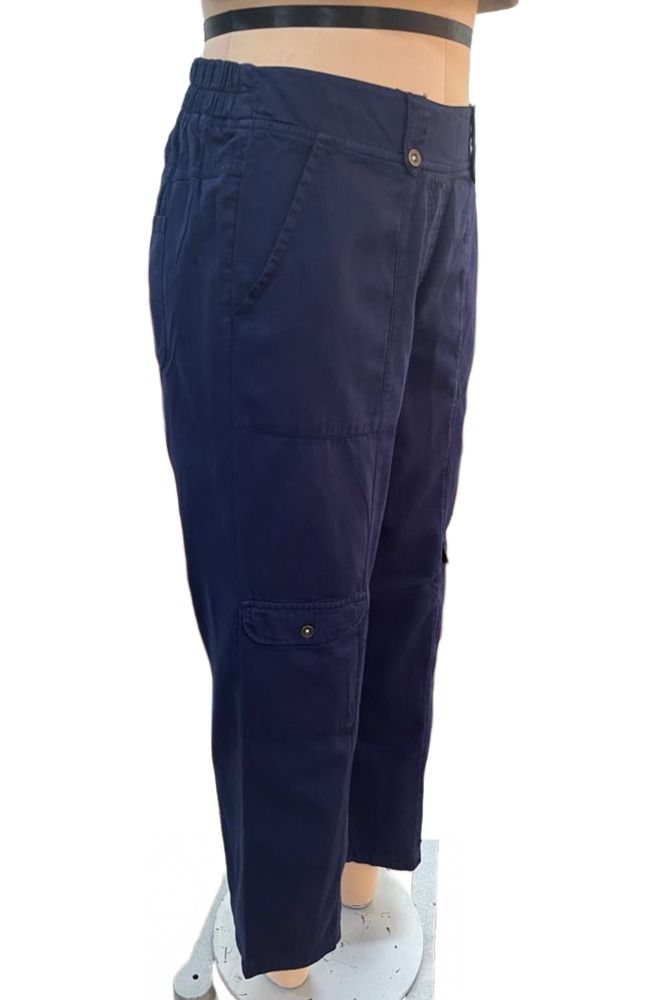 Picture of Frenchtrendz Women's Tencel Navy Cargo Pant