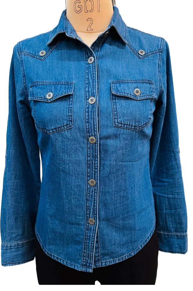 Calvin Klein Jeans Button Down Denim Shirt, $69 | Macy's | Lookastic