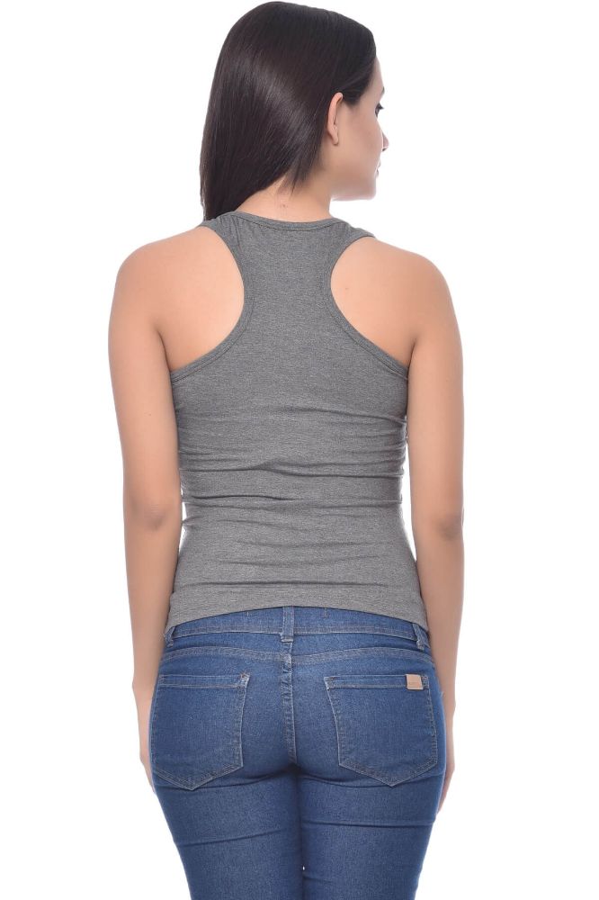 Picture of Frenchtrendz Viscose Spandex Grey Short Length Tank Top