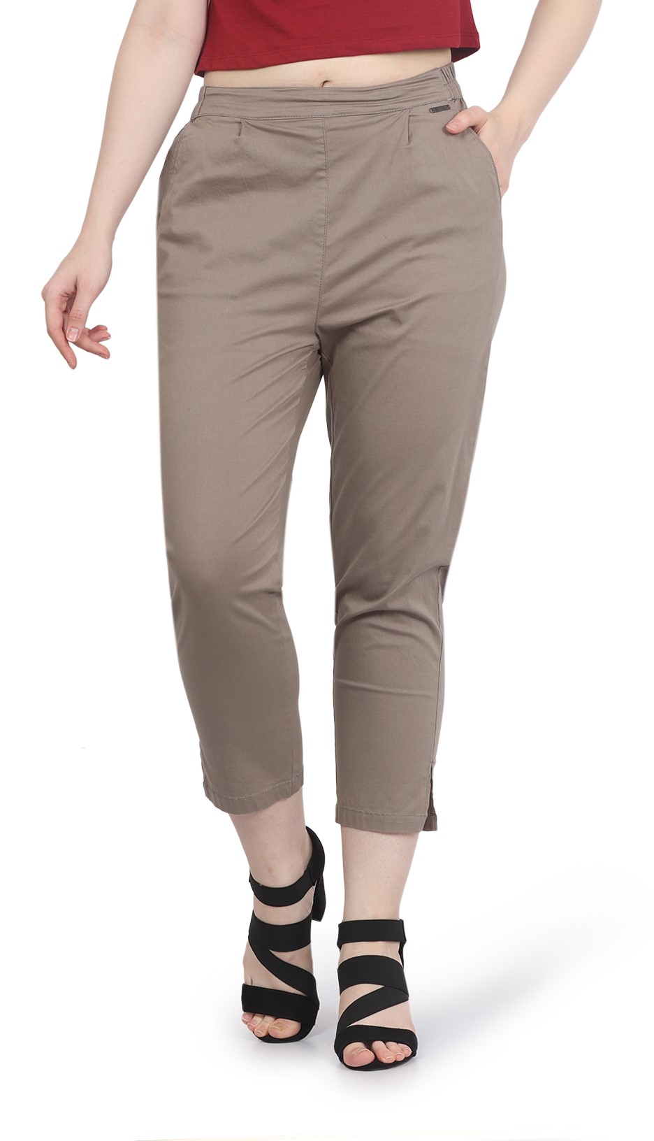 Buy Peach and Red Combo of 2 Ankle Length Pant Rayon for Best Price,  Reviews, Free Shipping