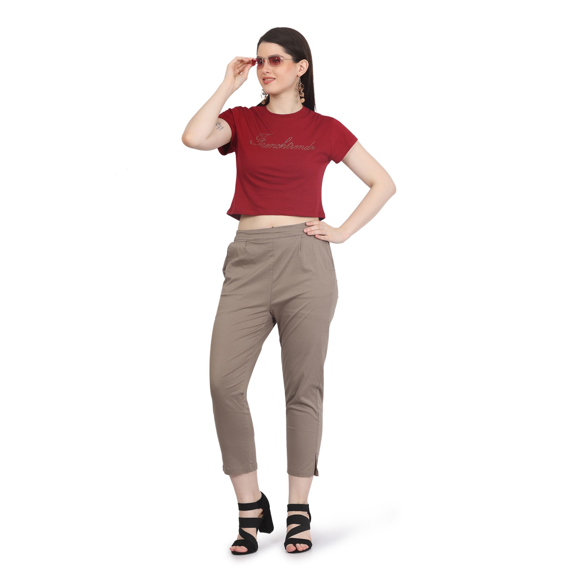 Buy GO COLORS Women Gold Solid 100% Cotton Pants Online at Best Prices in  India - JioMart.