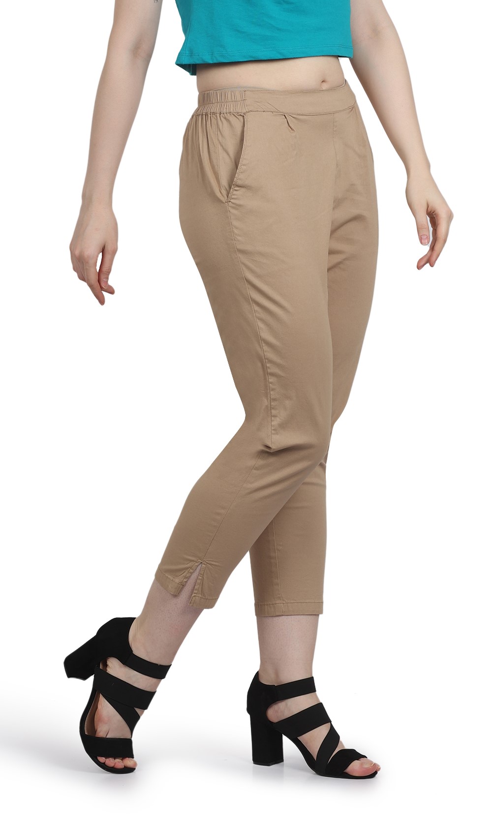 Ankle-length trousers - Dark brown - Ladies | H&M IN