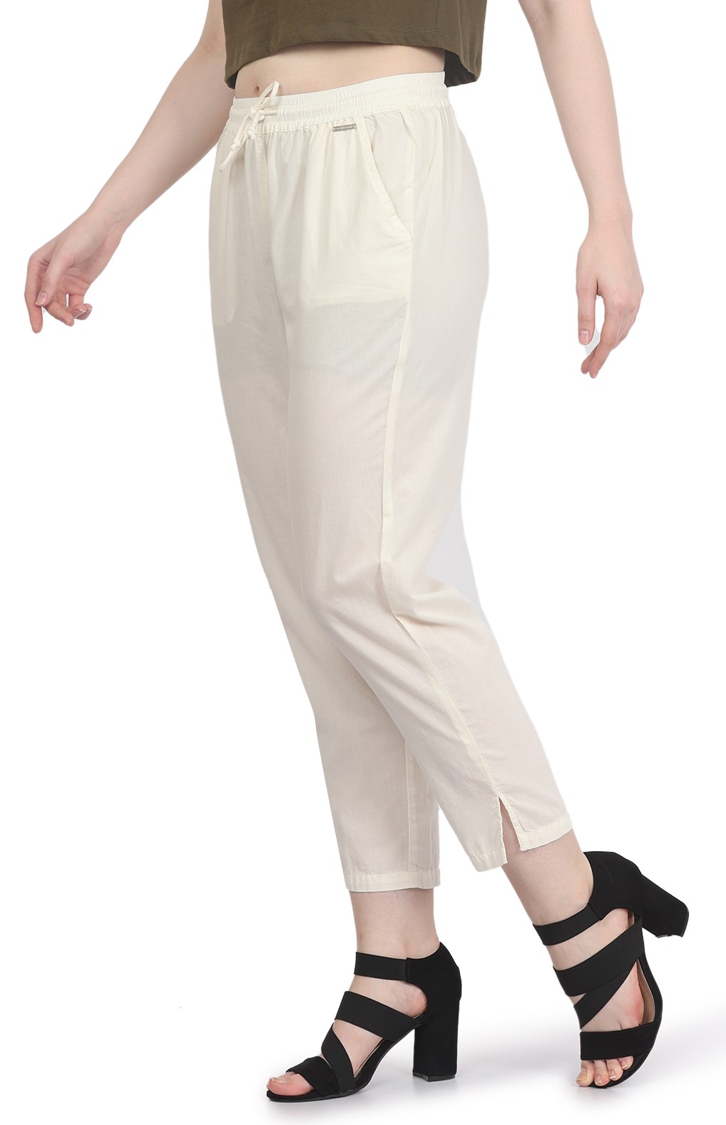 Frenchtrendz  Frenchtrendz Women's cotton pant Elastic closure with  drawstring