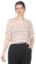 Picture of Frenchtrendz Women's Poly Slub Beige White Striped Top