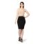 Picture of Frenchtrendz Women Rayon poly plated Black Solid Pencil Skirt