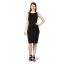 Picture of Frenchtrendz Women Black Rayon Poly Plated Boat neck Dress