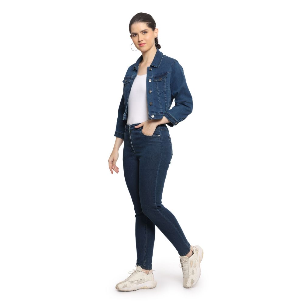 Picture of Frenchtrendz Women's blue denim jacket