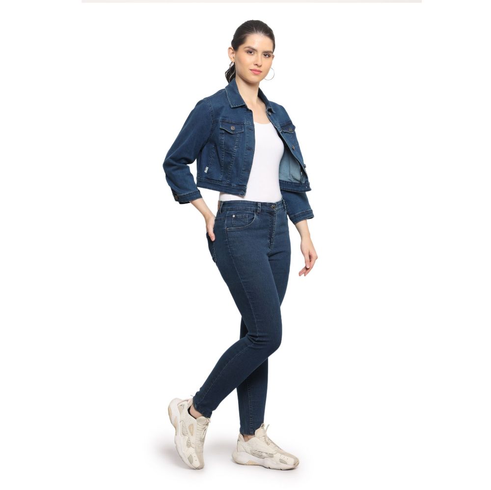 Picture of Frenchtrendz Women's blue denim jacket