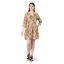 Picture of Frenchtrendz Women's Printed Front Overlap Box Pleated Beige Pure Cotton Dress