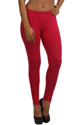 Picture of Frenchtrendz Poly Spandex Fleece Pink Winter Wear Warmer Ankle Length Leggings