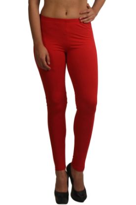 Picture of Frenchtrendz Poly Spandex Fleece Red Winter Wear Warmer Ankle Length Leggings