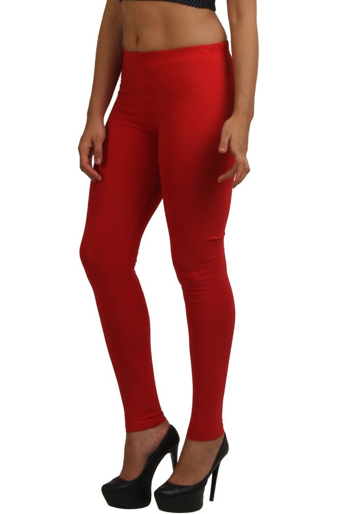 Picture of Frenchtrendz Poly Spandex Fleece Red Winter Wear Warmer Ankle Length Leggings