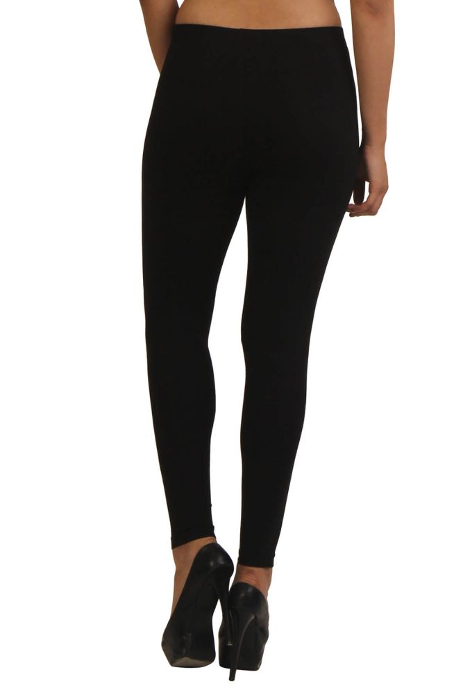 Picture of Frenchtrendz Poly Spandex Fleece Black Winter Wear Warmer Ankle Length Leggings