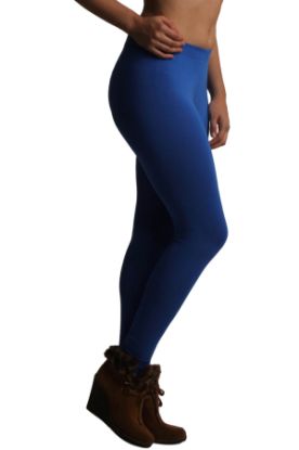 Picture of Frenchtrendz Poly Spandex Fleece Royal Blue Winter Wear Warmer Ankle Length Leggings
