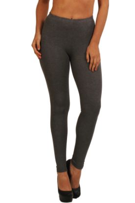 Picture of Frenchtrendz Cotton Modal Spandex Fleece Charcoal-Grey Winter Warmer Ankle Leggings