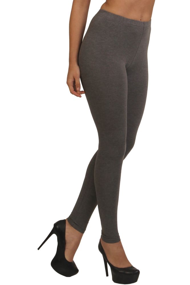 Picture of Frenchtrendz Cotton Modal Spandex Fleece Charcoal-Grey Winter Warmer Ankle Leggings