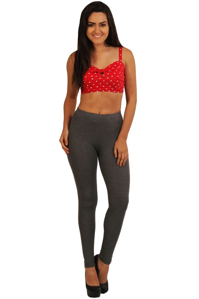Picture of Frenchtrendz Cotton Modal Spandex Fleece Charcoal-Grey Winter Warmer Ankle Leggings