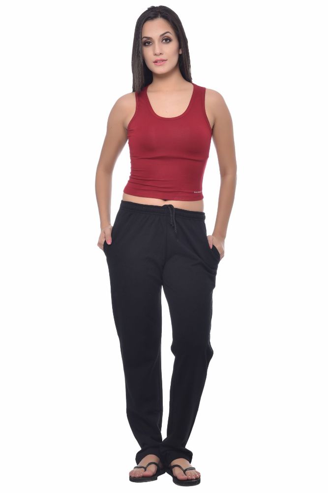 Picture of Frenchtrendz Cotton Modal Spandex Black Lower with Elastic Waistband & Drawstring